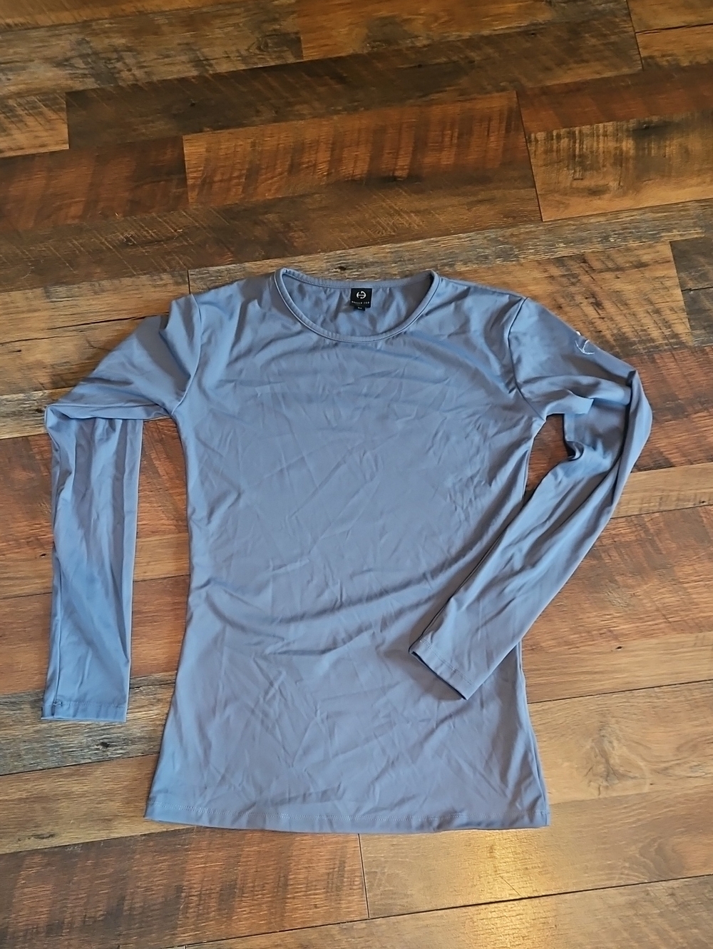 Women's Long-Sleeve Crew Top in Slate Blue by Unbranded